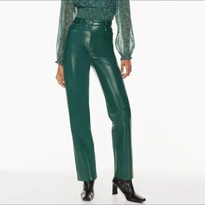 Aritzia Wilfred Melina Pant Vegan Leather Suave Green Size 6